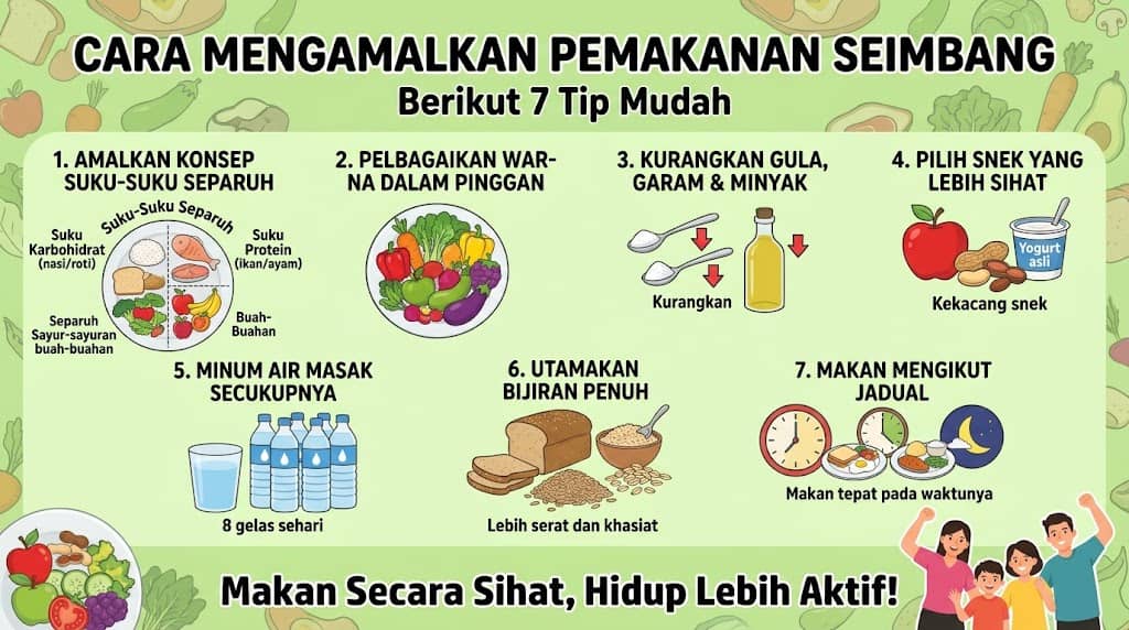 cara mengamalkan pemakanan seimbang